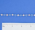 5mm Pink Pearl + Circles on Silver