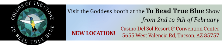 Goddess at the To Bead True Blue show in Tucson 2019